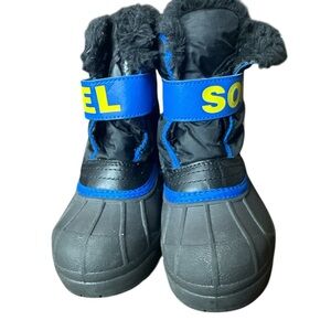 Sorel Kids' Black and Blue Snow Boots